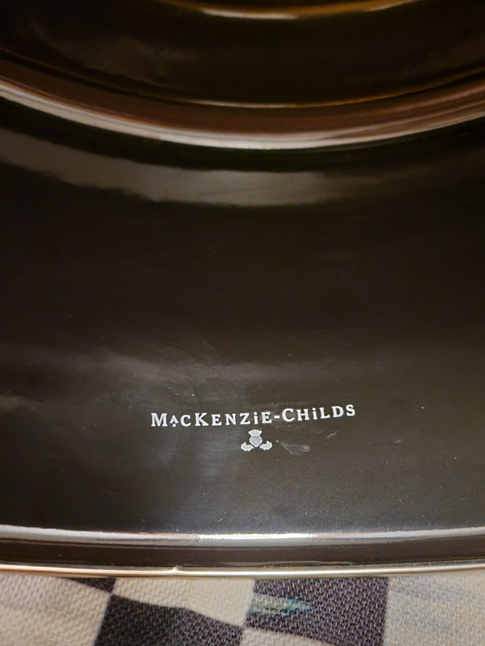 MacKenzie-Childs Black Floral Cake Dome with Glass Knob (Dome Only) - Picture 7 of 7
